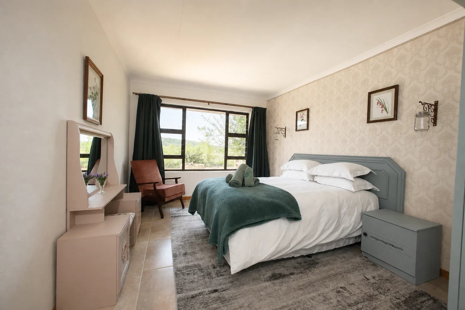 Double bedroom in Wild Olive Cottage